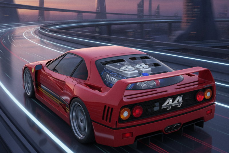 Ferrari F40 de Lewis Hamilton possui motor com numeração 44